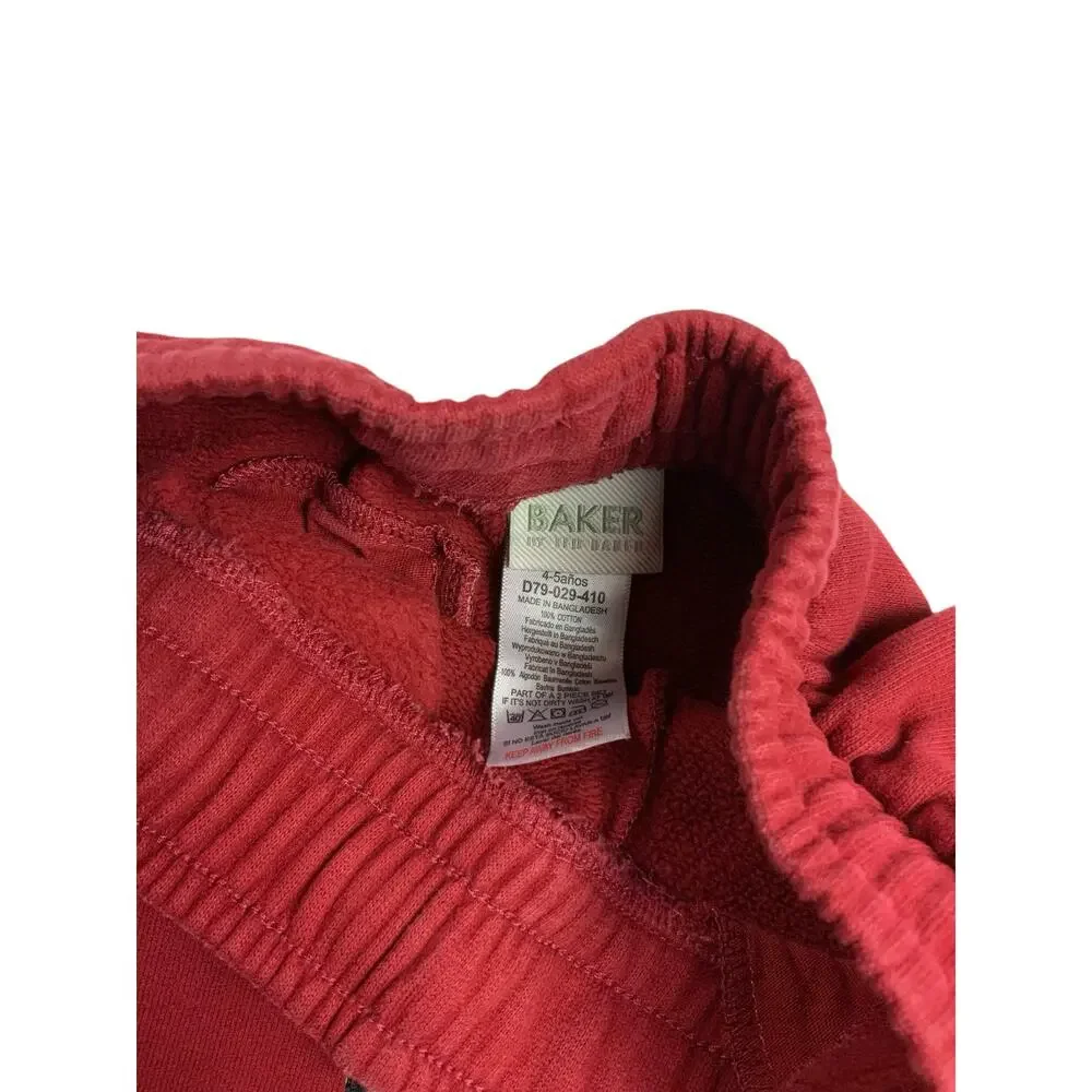 Ted Baker Kids 2PC Sweatsuit Set Red Jogger Pants Sweatshirt 4-5Y Playwear